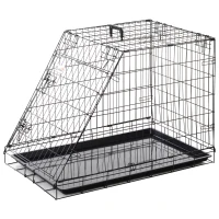 Pawhut Trapeze Collapsible Dog Pet Travel Box Cage Removable Tray 93 x 58 x 65cm(m-1)