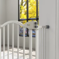 PawHut Cancelletto per Cani Estensibile con 4 Viti Regolabili, in Metallo e Plastica, 74-100x78 cm, Bianco(m-8)