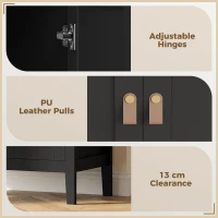 HOMCOM Buffet cuisine, meuble cuisine rangement haut avec LED réglable et détecteur de mouvement, 80 x 40 x 176,5 cm, noir(m-8)