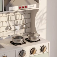 AIYAPLAY Cozinha de Madeira com Luzes e Sons, Exaustor, Dispensador de Água, Máquina de Café, Frigorífico e Forno(m-12)