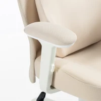 HOMCOM Chaise Bureau Ergonomique, Fauteuil Bureau en Maille, Soutien Lombaire à Mémoire de Forme, Accoudoirs Réglables, Beige(m-12)