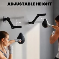 SPORTNOW Wall Mount Speed Bag, Height Adjustable Boxing Speed Bag with Manual Air Pump and Wrenches, Home Gym Workout Equipment(m-5)