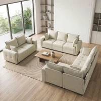 HOMCOM 228cm L Shaped Sofa with Lift-Up Storage, 3-Seater Sectional Sofa with Wide Deep Seat, Beige(m-8)
