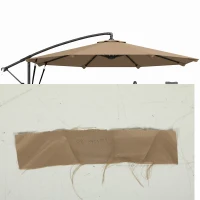 Outsunny Ombrellone a Sbalzo Ø3 m con Base a Croce e Manovella, in Metallo, PP e Poliestere, Cachi(m-9)