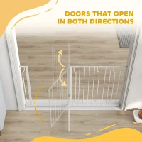 PawHut Extra Wide Dog Safety Gate, with Door Pressure, for Doorways, Hallways, Staircases - White(m-8)