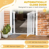 PawHut Pet Safety Gate, for Doorways, Staircases, Hallways, with 75-82cm Adjustable Width - White(m-5)