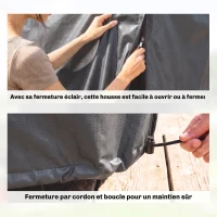 Outsunny Housse de protection pour balancelle de jardin 3 places, toile PE imperméable, anti-poussière, 215x155x150cm, gris foncé(m-5)
