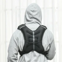 HOMCOM Vestă cu greutăți 8kg, respirabilă, cu buzunar pentru depozitare și bretele, din material Oxford, 40x35 cm, neagră(m-2)