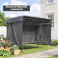 Outsunny Housse de protection pour balancelle de jardin 3 places, toile PE imperméable, anti-poussière, 215x155x150cm, gris foncé(m-13)