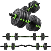 SPORTNOW Hantelset verstellbar 15 KG Kurzhantel Set Kurzhanteln Langhanteln Hanteln Set für Krafttraining(m-12)