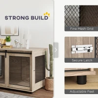 PawHut Dog Crate Furniture with Sliding Door for XL Dogs, Brown(m-5)