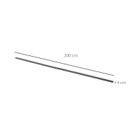 HOMCOM Schuifrails Bouwset voor Schuifdeuren, Metaal, 200 cm, max. 100 kg, Bruin(m-3)