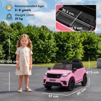 AIYAPLAY Range Rover Velar Licensed 12V Electric Car for Kids with Remote, 4-Wheel Suspension, Slow Start for 2-4 Years, Pink(m-3)
