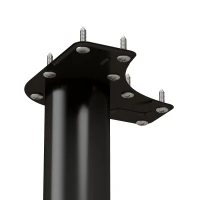 HOMCOM Conjunto de 4 Pés de Mesa em Metal Estilo Industrial com Parafusos Auto-roscantes e Patins Reguláveis 73x6x6 cm Preto(m-7)