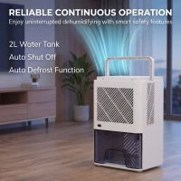HOMCOM 400mL/Day Small Dehumidifier, RGB Mood Lights, 24H Timer, LED Display, Dehumidifier for Home Damp, White(m-6)