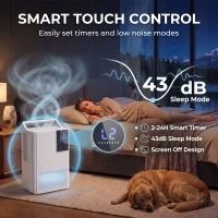 HOMCOM 400mL/Day Small Dehumidifier, RGB Mood Lights, 24H Timer, LED Display, Dehumidifier for Home Damp, White(m-7)