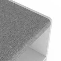 HOMCOM Banco para Sapatos com Gaveta e Armário Banco de Arrumação com Assento Acolchoado Estilo Nórdico 90x29,8x67,8 cm Branco e Cinza(m-8)