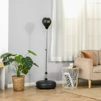 HOMCOM Punching Bag with Stand, 133-151cm Adjustable Height, for Teens, Gold Tone/Black(m-2)