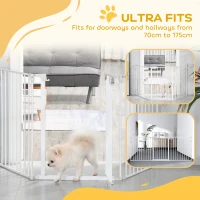 PawHut Barreira de Segurança para Animais de Estimação Barreira Dobrável de 3 Painéis 180x74,5 cm Branco(m-8)