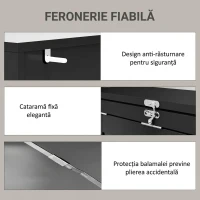 HOMCOM Birou Modern Pliabil cu Bibliotecă și Tablă, din Lemn și Metal, 98x51x153 cm, Negru(m-7)