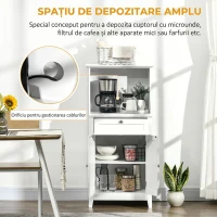 HOMCOM Dulap de Bucătărie pentru Cuptor cu Microunde cu Sertar și Dulap cu 2 Uși, 60x40x122,5 cm, Alb(m-4)