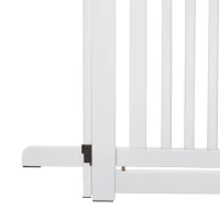 PawHut Barreira para Cães de Madeira Barreira para Animais de Estimação Dobrável de 3 Painéis com 1 Porta e Pés de Apoio 155x35,5x76 cm Branco(m-9)
