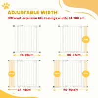 PawHut Metal 74-100cm Wide Adjustable Dog Gate Black(m-4)