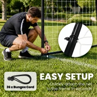 SPORTNOW Football Goal, 10 x 6.5ft Football Net with Ground Stakes and Metal Frame, Training Equipment for Indoor Outdoor Play(m-5)