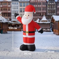 Outsunny Moș Crăciun Gonflabil de Crăciun 150 cm cu Finisaj Catifelat Husă de Depozitare Decorațiune de Crăciun pentru Exterior(m-3)