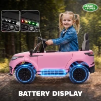 AIYAPLAY Range Rover Velar Licensed 12V Electric Car for Kids with Remote, 4-Wheel Suspension, Slow Start for 2-4 Years, Pink(m-5)