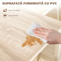 HOMCOM Set Masă de Prânz din 5 Piese cu 1 Masă Dreptunghiulară și 4 Scaune, 100x63x76,5 cm, Gri și Alb(m-20)