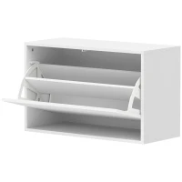 HOMCOM Pantofar Slim cu Dublă Rabatare, Montare pe Perete, Alb(m-1)