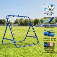 HOMCOM Adjustable Rebounder Net Kickback Target Goal for Teens Adults Training, Blue(m-5)