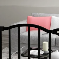 PawHut Metal Pet Safety Gate Dog Gate Folding Fence 74-87cm, Black(m-9)
