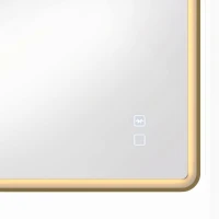 HOMCOM Bathroom Mirror with LED Lights, 100x70cm Rectangle Bathroom Mirror, Dimmable, Bluetooth, Anti-Fog, Gold Tone(m-11)