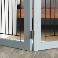 PawHut Foldable Pet Gate, with Three Panels & Two Support Feet - Grey(m-9)
