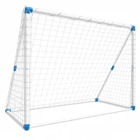 SPORTNOW Portería de Fútbol Plegable con Bomba, Piquetas y Balón 183 x 96 x 130 cm, Blanca(m-1)