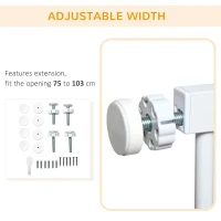 PawHut Pet Safety Gate, for Doorways, Staircases, Hallways, with Extensions Kit, 75-103cm - White(m-6)