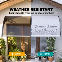 Outsunny Front Door Canopy, Outdoor Awning, Rain Shelter, 200 x 96cm, Brown(m-6)
