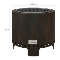 Outsunny Metal Wood-burning Smokeless Fire Pit, Black(m-3)