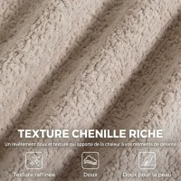 HOMCOM Canapé 3 Places Modulable 277 cm, Canapé Salon Compressé en Chenille Moderne, Assise Profonde, Accoudoirs Larges, Beige(m-7)