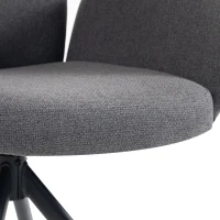HOMCOM Swivel Accent Chair, Upholstered Linen-Look Armchair with Curved Backrest, Wrapped Armrests for Living Room, Grey(m-10)