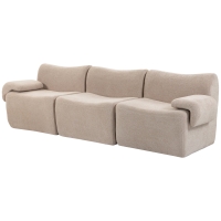 HOMCOM Canapé 3 Places Modulable 277 cm, Canapé Salon Compressé en Chenille Moderne, Assise Profonde, Accoudoirs Larges, Beige