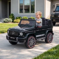 AIYAPLAY Coche Eléctrico Niños 12V Mercedes-AMG G63 Control Remoto 2 Motores Suspensión Trasera Arranque Suave Música Negro(m-2)