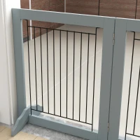 PawHut Foldable Pet Gate, with Three Panels & Two Support Feet - Grey(m-8)