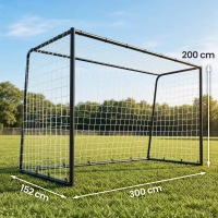 SPORTNOW Football Goal, 10 x 6.5ft Football Net with Ground Stakes and Metal Frame, Training Equipment for Indoor Outdoor Play(m-3)