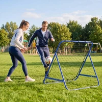 HOMCOM Adjustable Rebounder Net Kickback Target Goal for Teens Adults Training, Blue(m-7)
