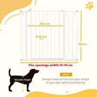 PawHut Wide Dog Safety Gate, with Door Pressure, for Doorways, Hallways, Staircases - White(m-3)