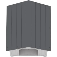 PawHut Niche pour chien extérieur, maison chien en polypropylène imperméable ventilé plancher surélevé 76x66x77cm gris clair(m-14)