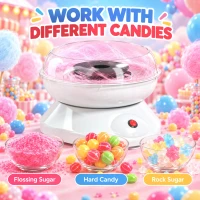 HOMCOM Candy Floss Maker, Quick Making Electric Cotton Floss Machine with 10 Bamboo Sticks, White(m-6)
